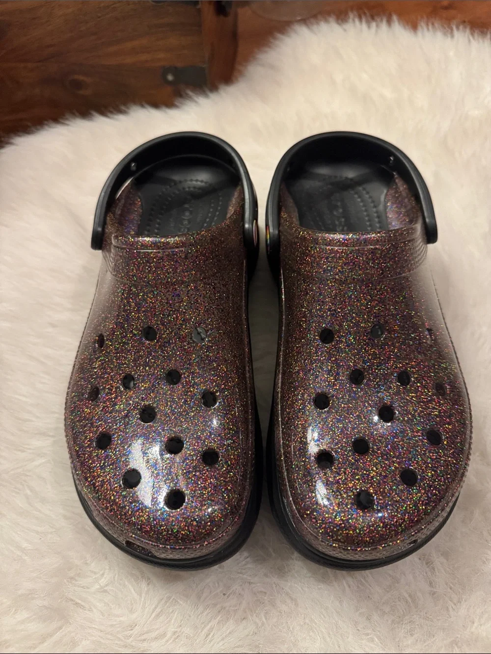 CROCS Bae Glitter Pride Women’s Platform Size 9 pre-owned